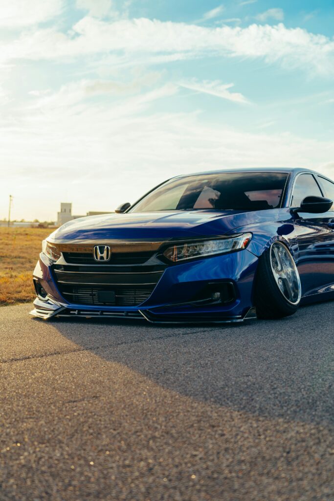  Blue Honda car on the highway (top 10 car brand)