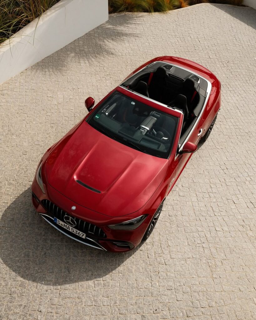 Red Mercedes sedan car