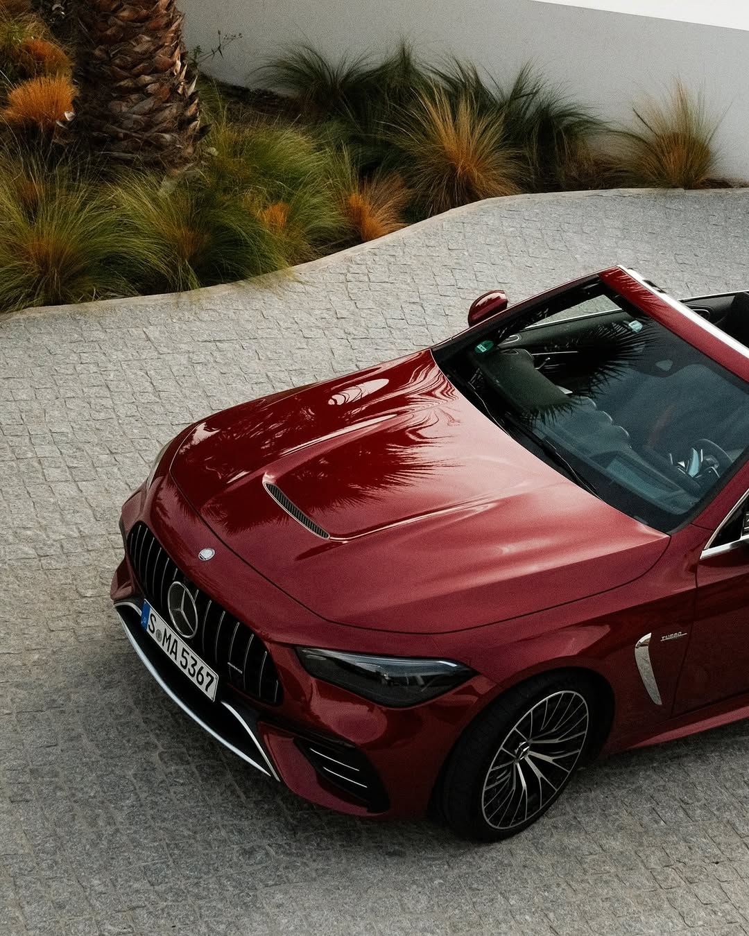Red Mercedes car